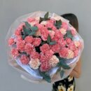 Carnations and eucalyptus